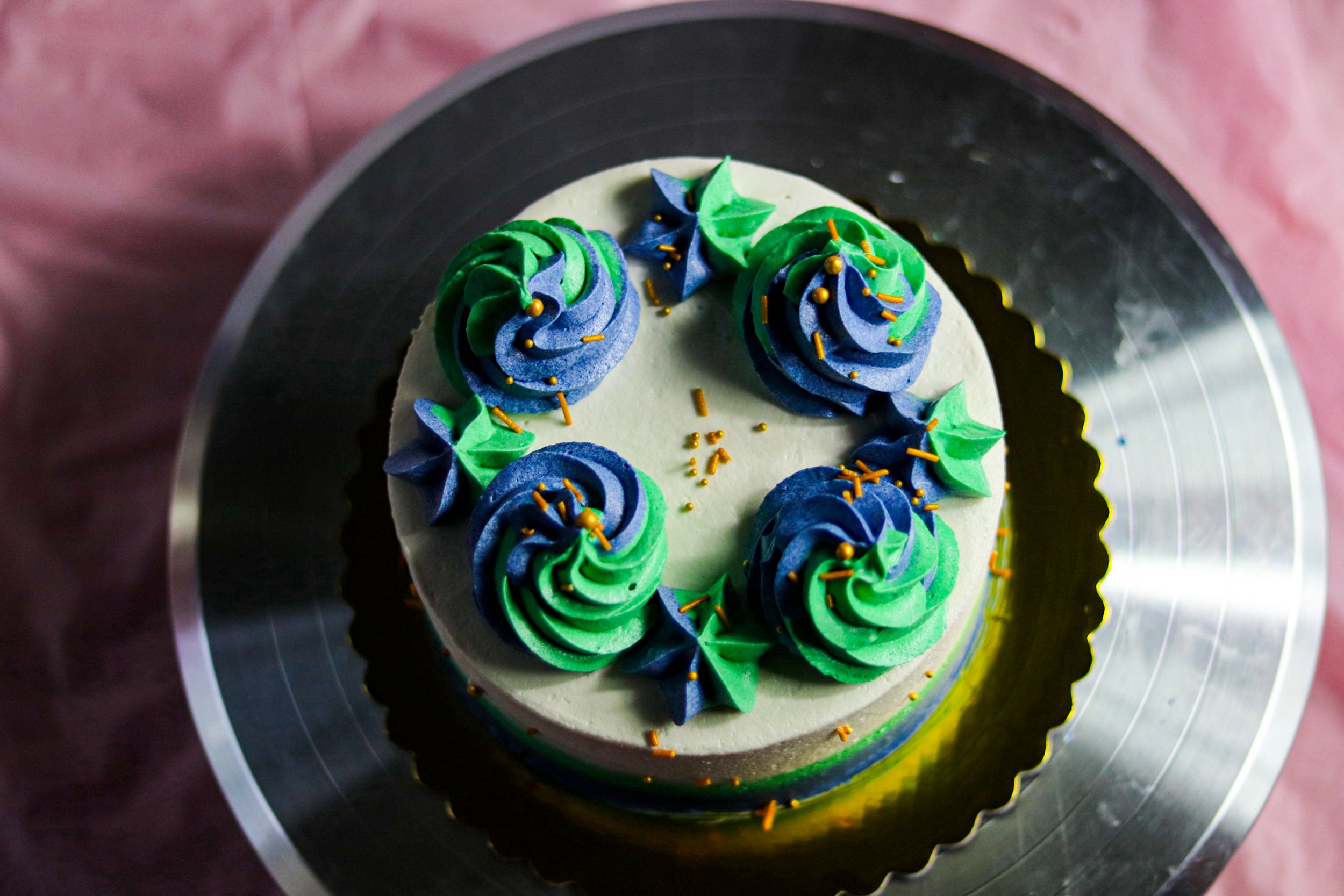 Strawberry Vanilla Marble birthday cake