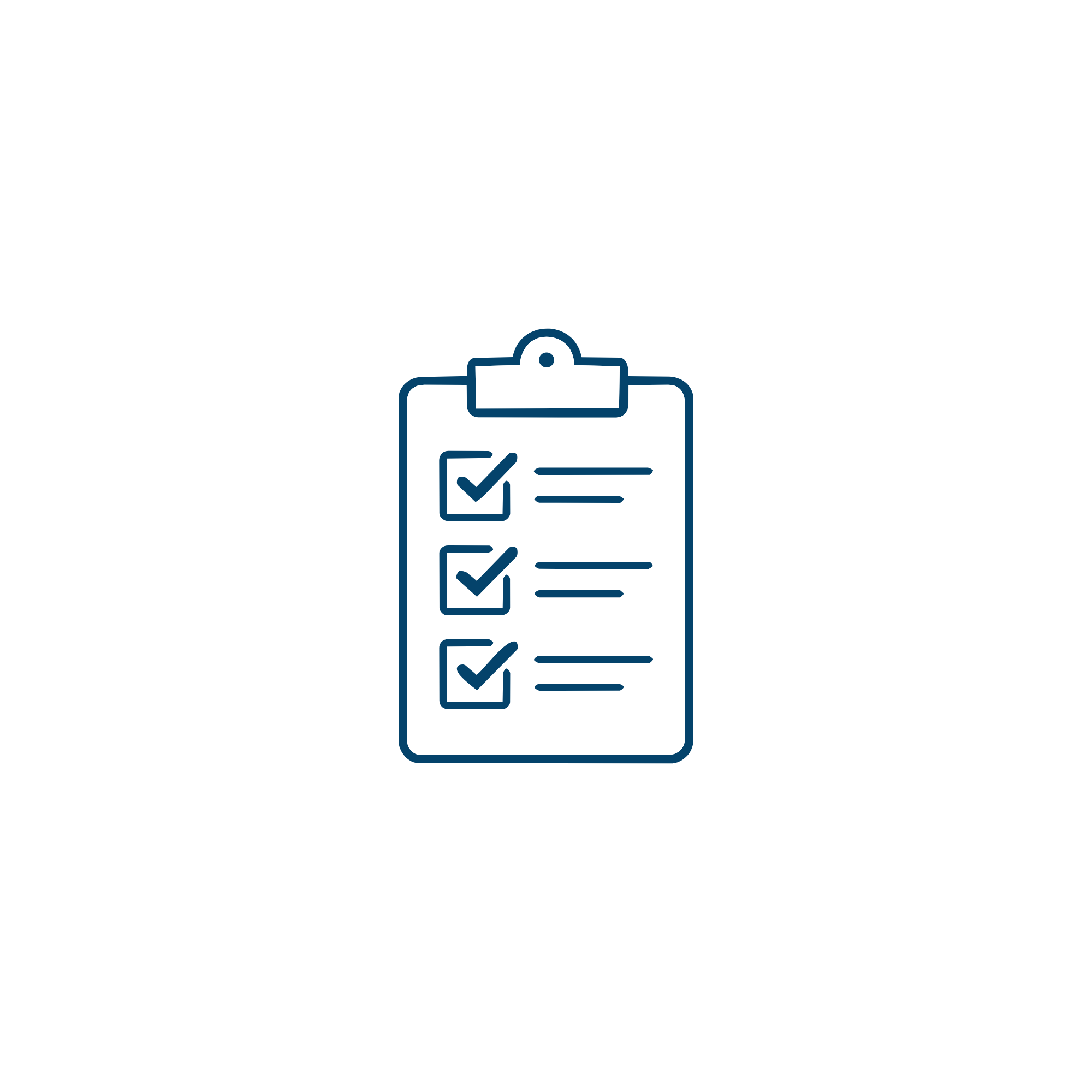 A clipboard with checkmarks and lines of text, symbolizing a task list or checklist.