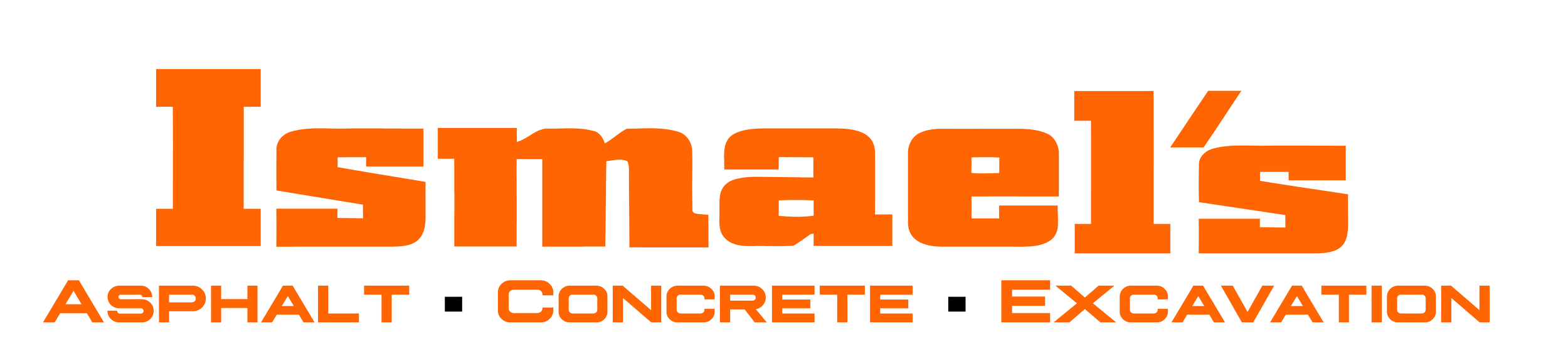 Logo for Ismael's specializing in asphalt, concrete, and excavation services.