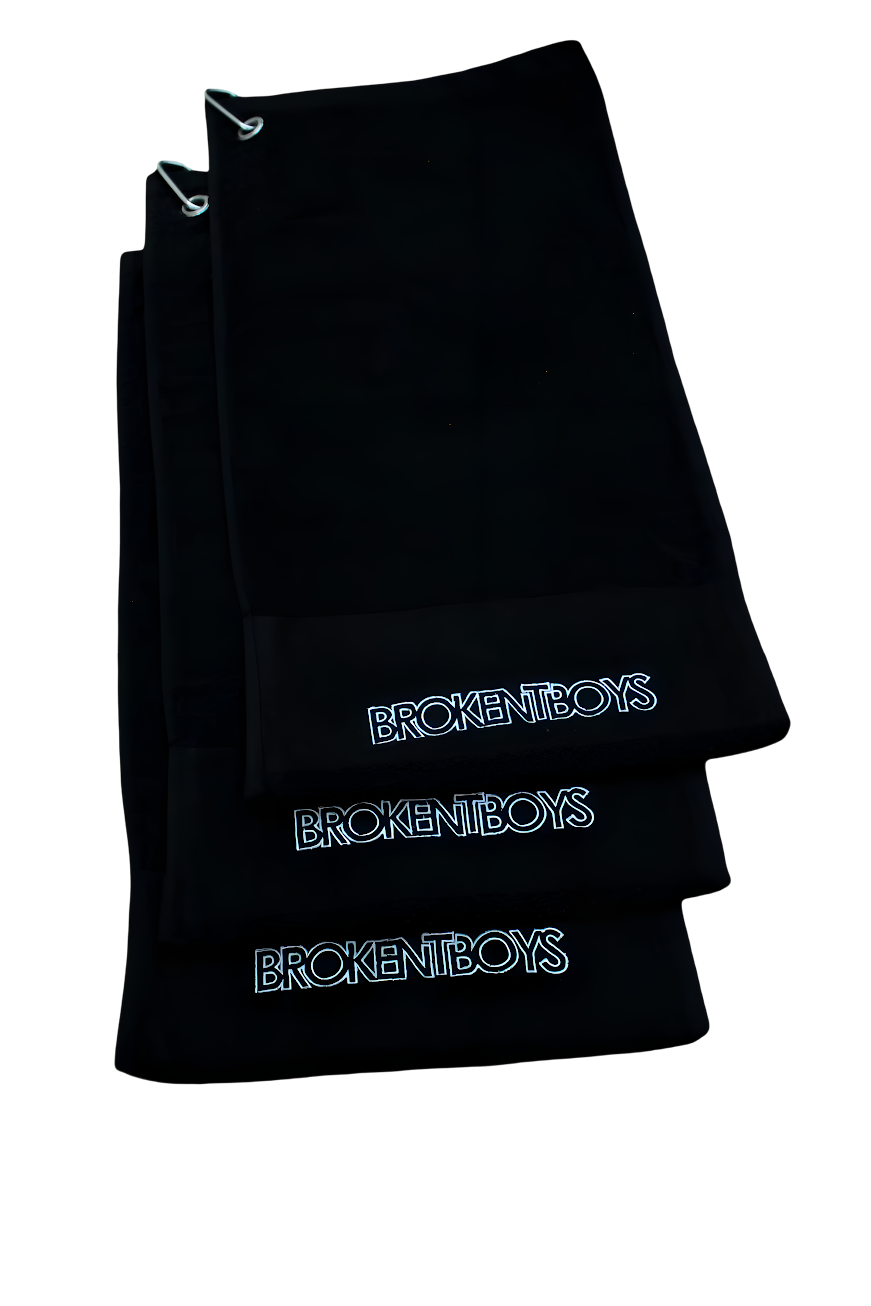 new black btb golf towel