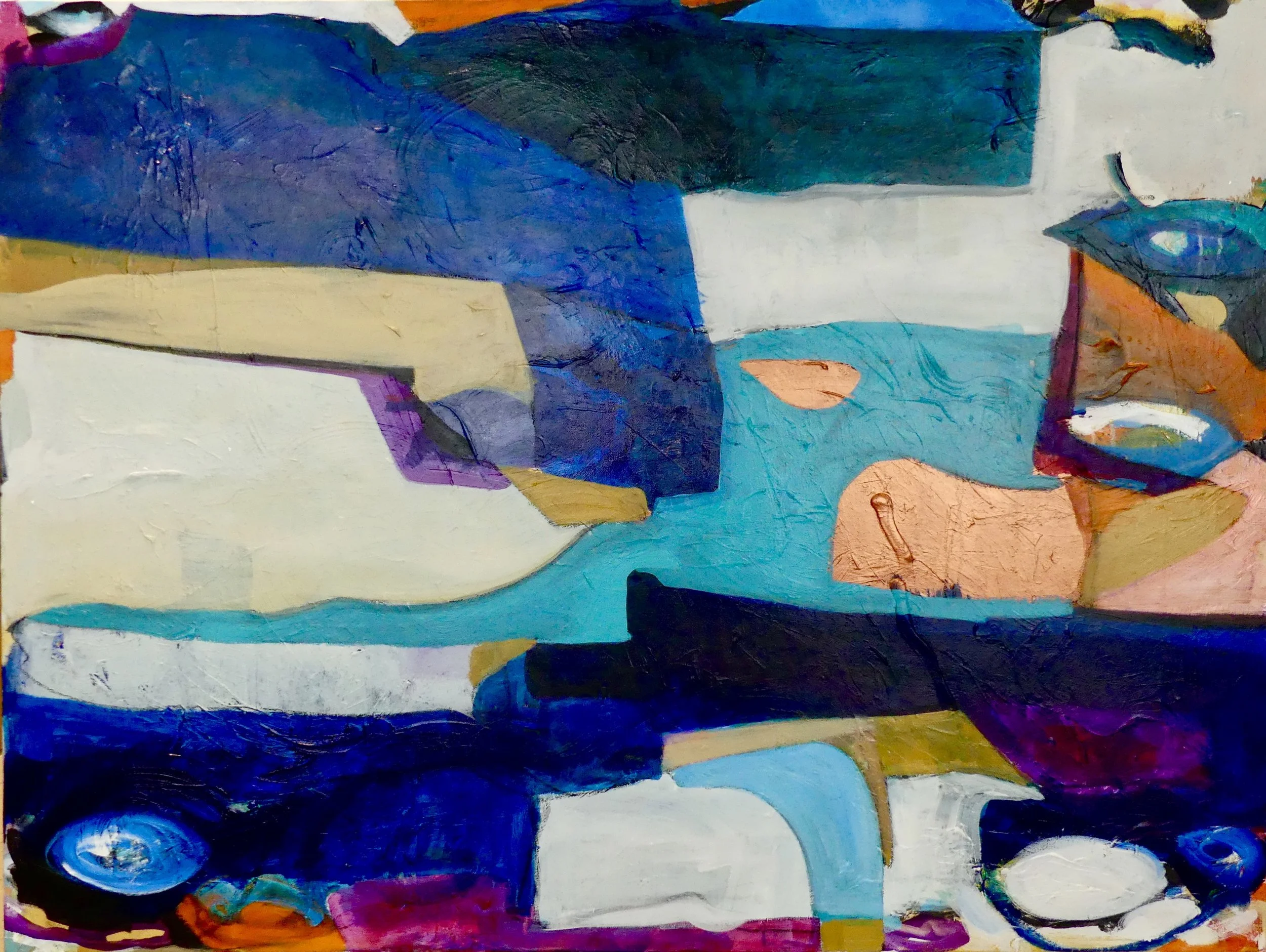 "Be Willing to Come Apart." ACRYLIC ON CANVAS 48"X36"X1.5" 2019 

