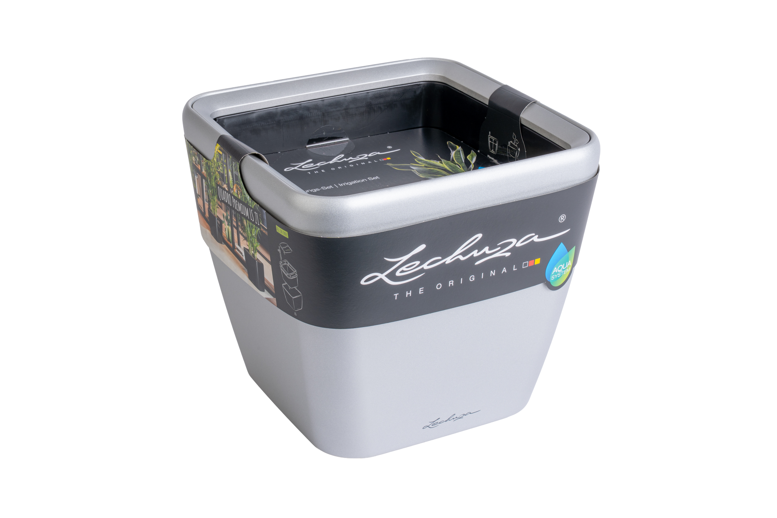 QUADRO Square Planter — Black, Charcoal, Espresso, Scarlet Red, Silver, White — 17"
