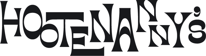Black and white Hootenanny's logo