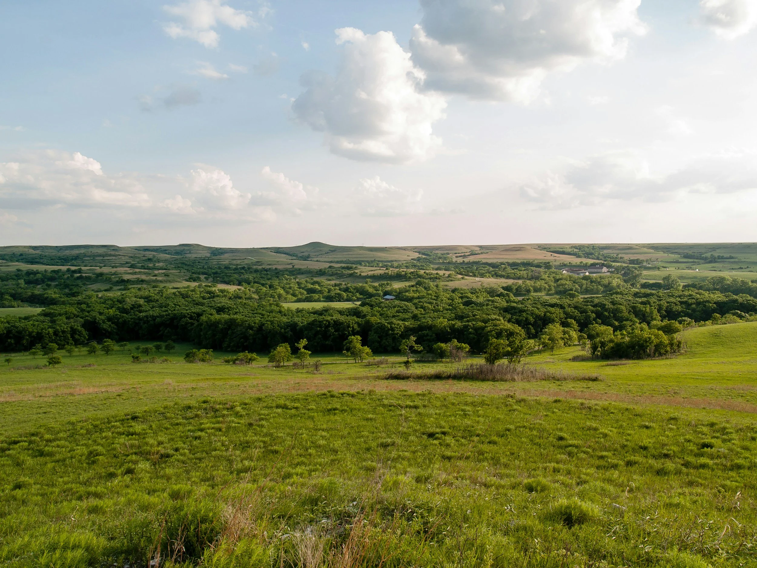 Konza Prairie landscape image in the Flint Hills around Mahattan.