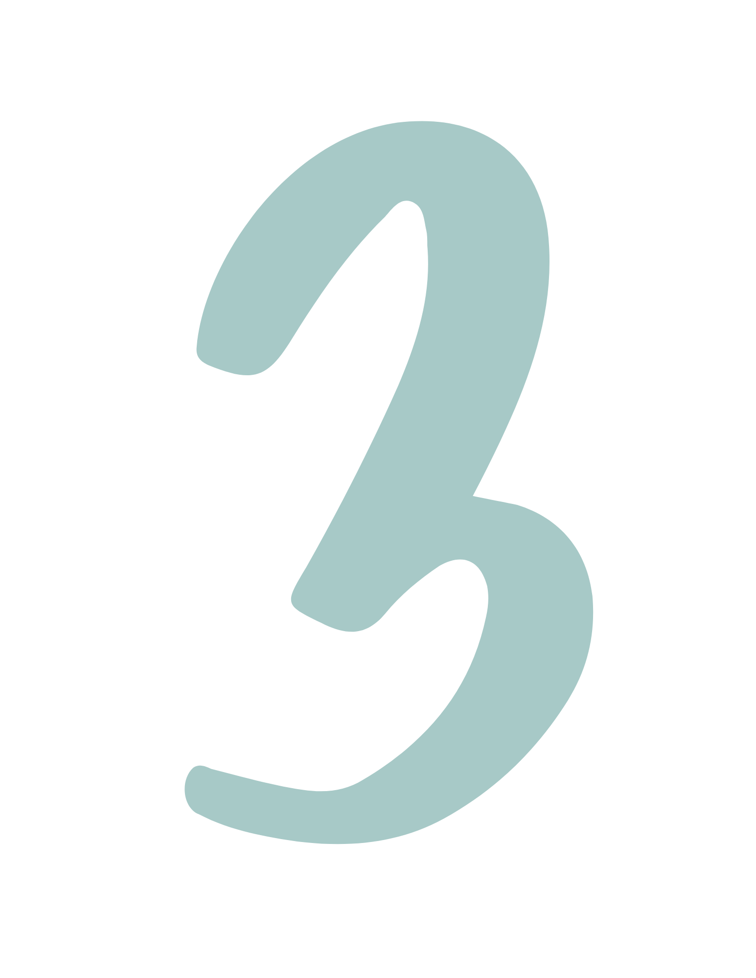 A teal number 3.