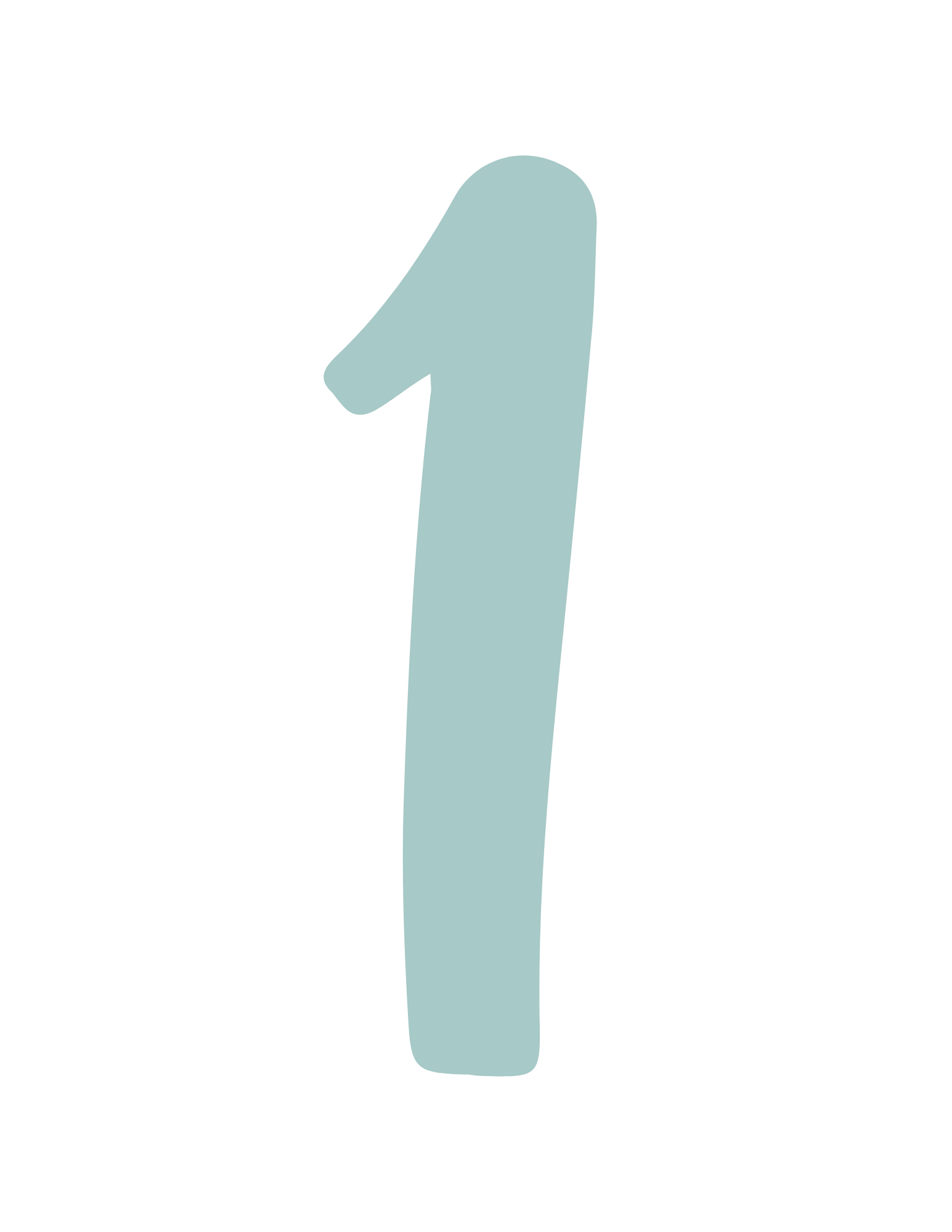 A teal number 1.