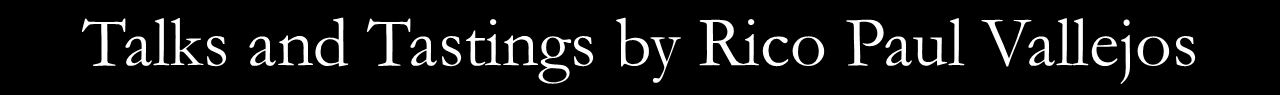 Text bar: Talks and Tastings by Rico Paul Vallejos