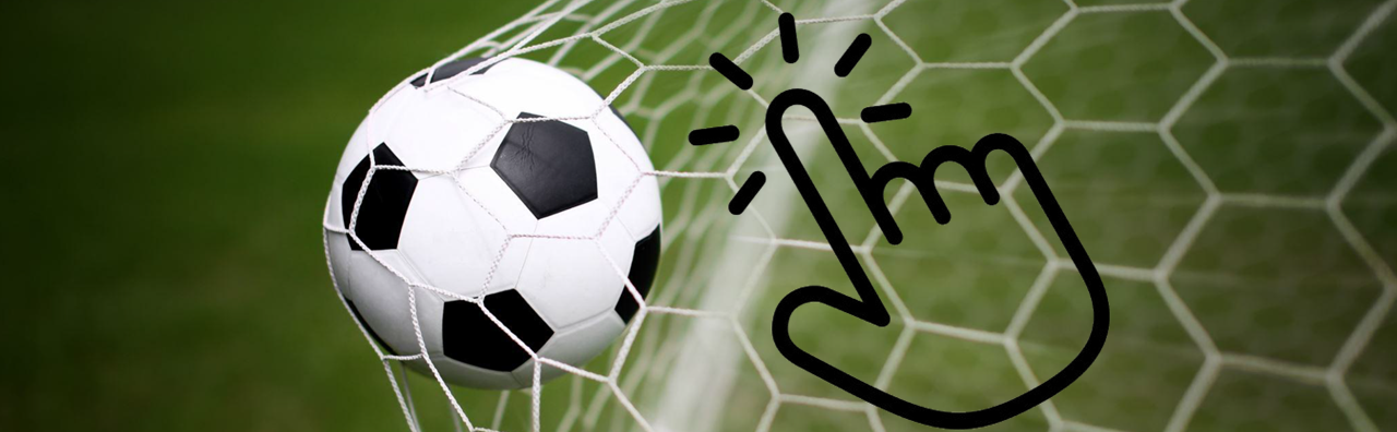 Image of soccer ball hitting the net.