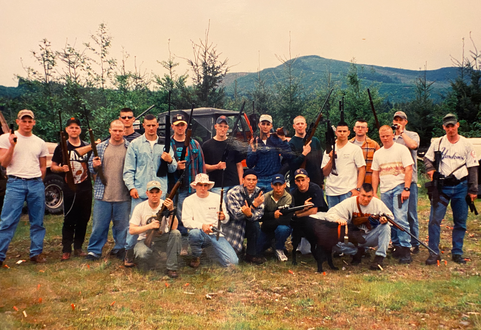 James Nehl (first on right, Yankees Jersey) and the men of the Blacksheep A Co. 2/75 Ranger, 1998.