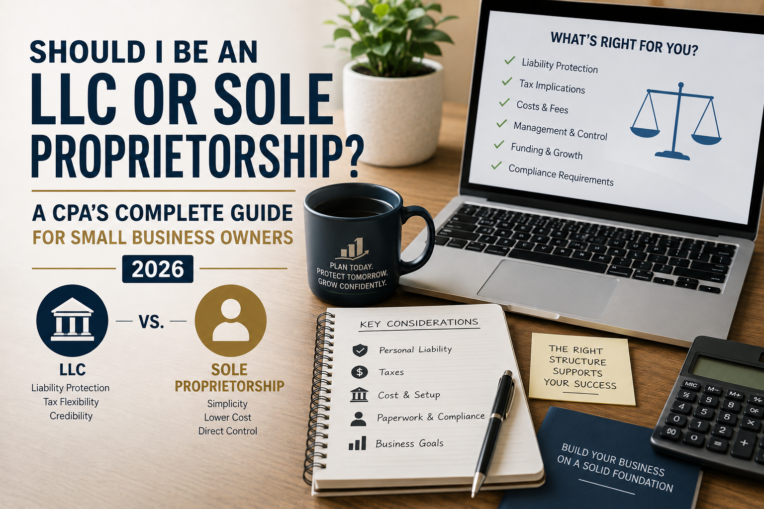 Should I Be an LLC or Sole Proprietorship? A CPA's Complete Guide for Small Business Owners (2026)