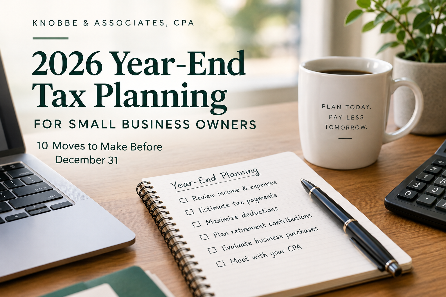 2026 Year-End Tax Planning for Small Business Owners: 10 Moves to Make Before December 31