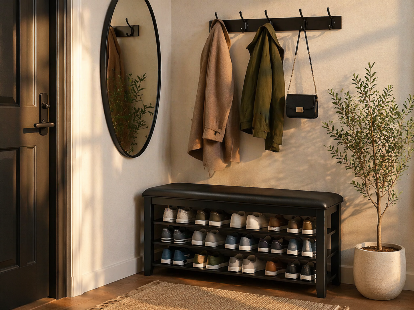 Bench with Leather Cushion.png
