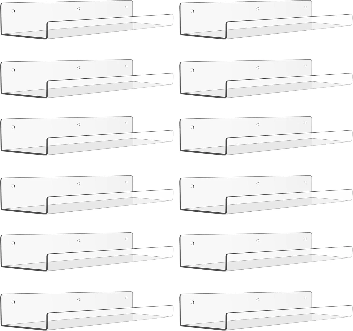 upsimples 12 Pack Acrylic Shelves Wall Organizer.jpg
