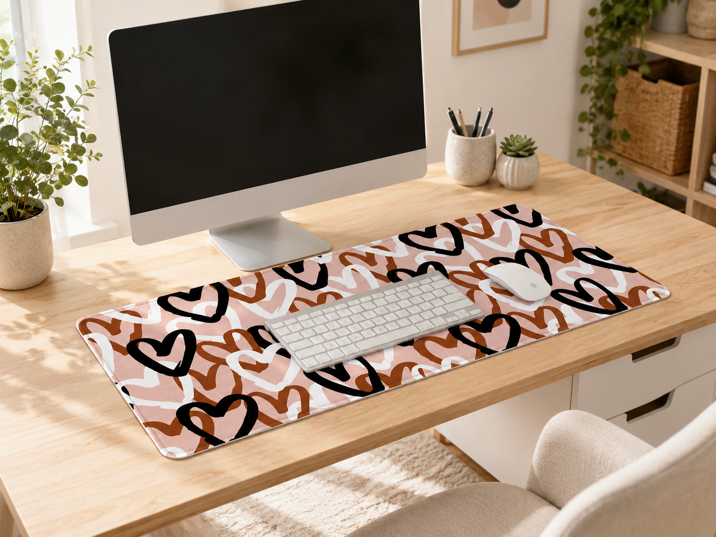 Minimalist home office with heart mat.png