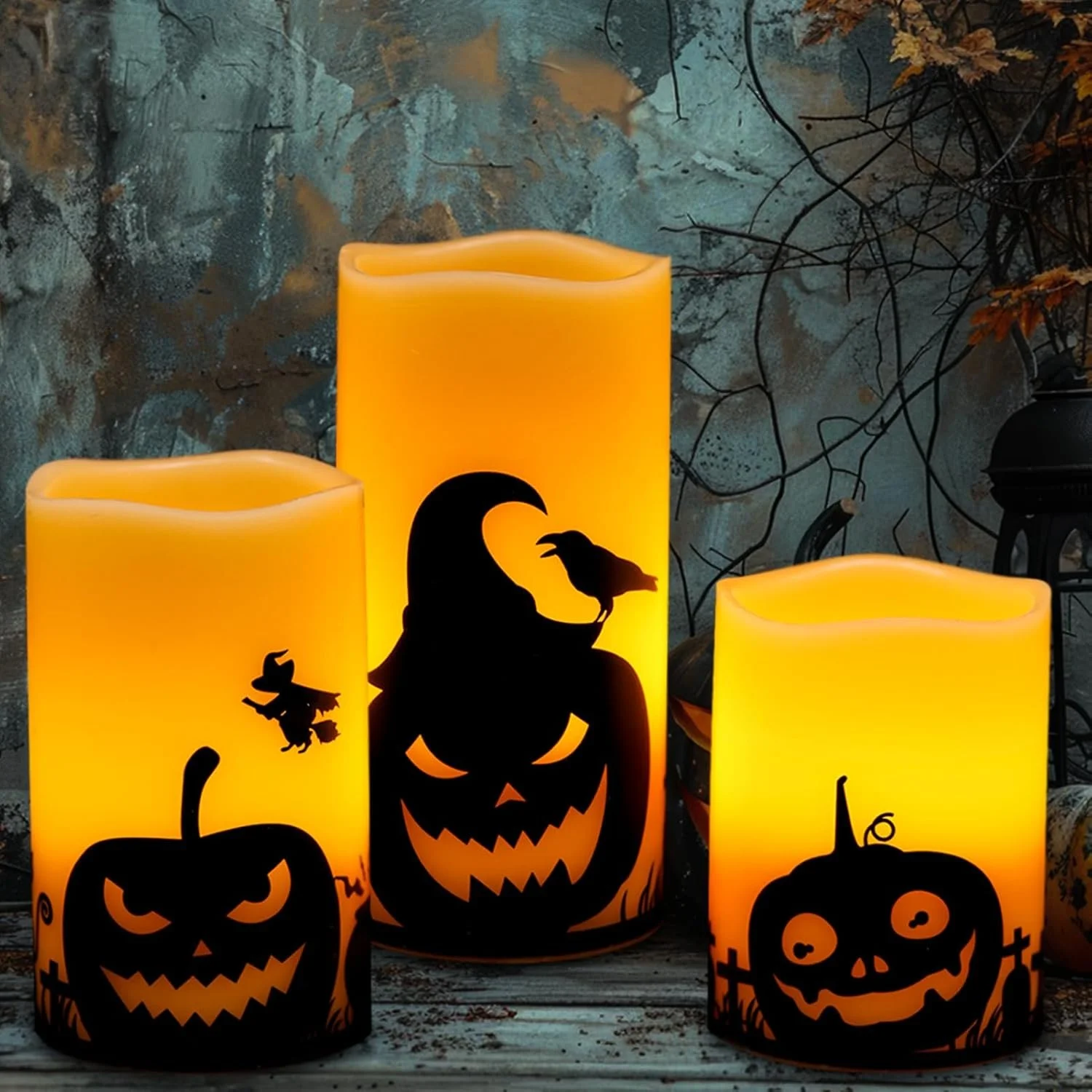 Halloween Pumpkin Flameless Candles 3 Pack.jpg
