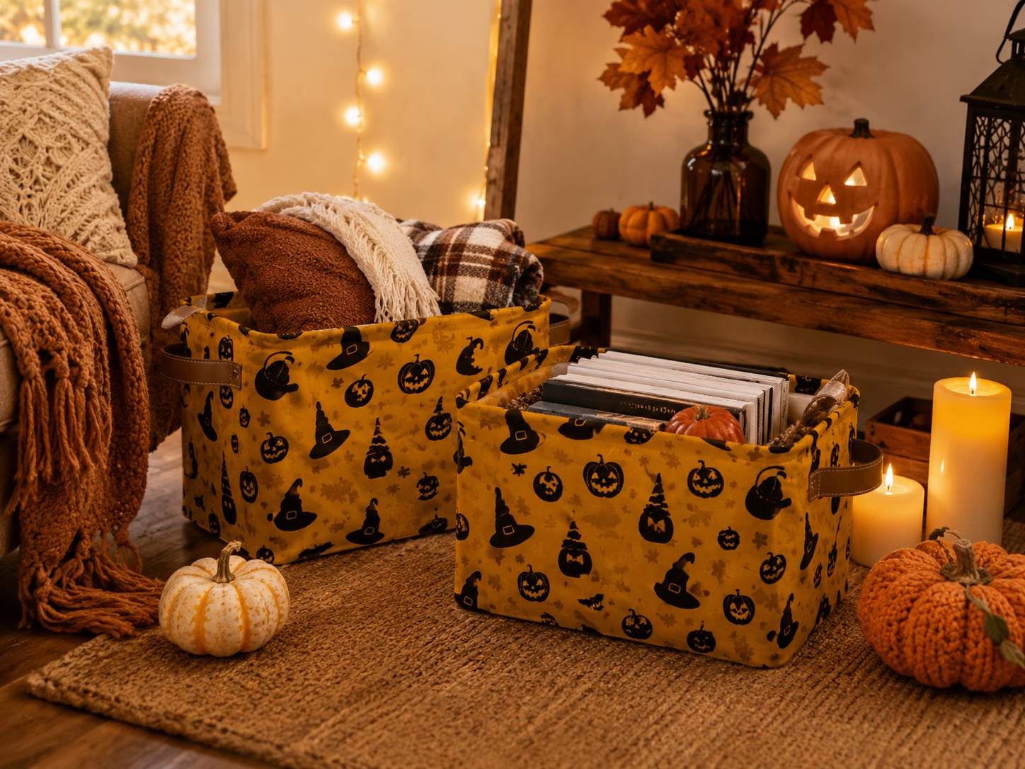 Cozy autumn Halloween living room vignette.png