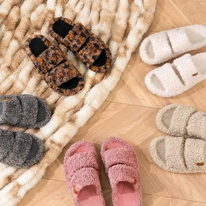  Open-toe Slippers Memory Foam 