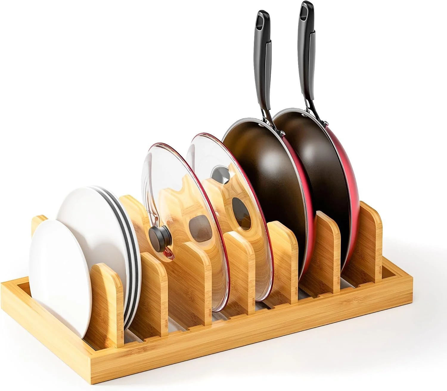  Bamboo Pot Lid Organizer 
