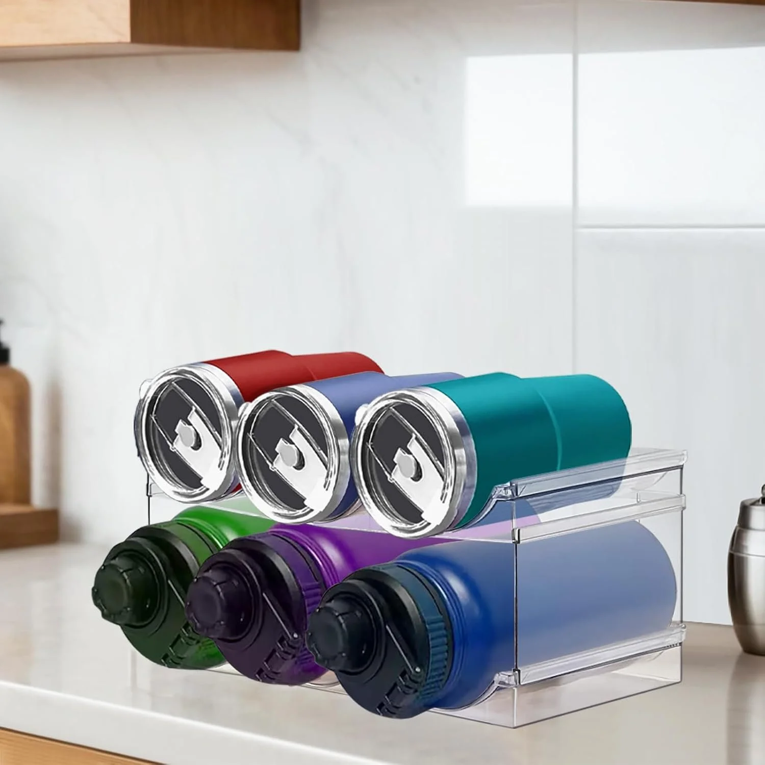  2 Pack Water Bottle Organizer, Stackable Water Bottle Holder 