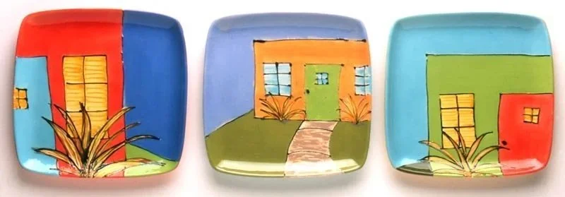 Neignborhood plates, 12 x 12 inches each