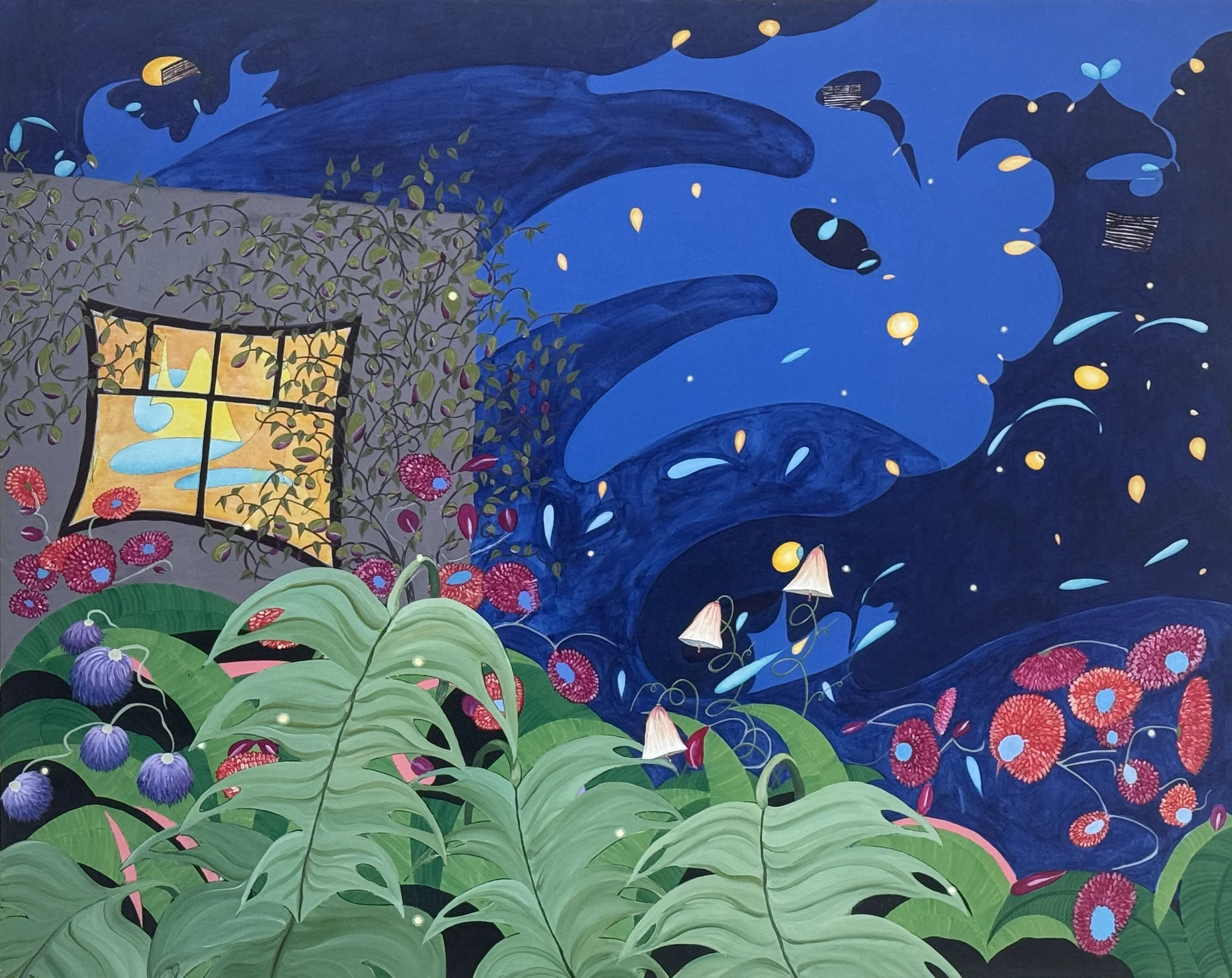It's a Jungle Out There, 1990, 
Flashe on canvas, 60 x 60 inches