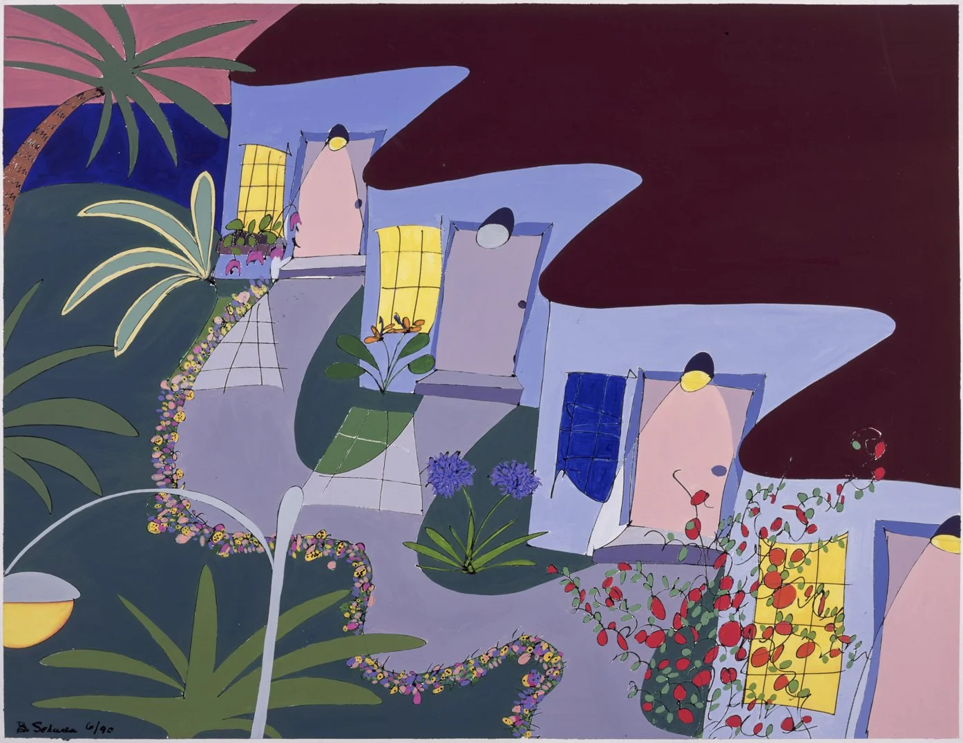Nobody's Home in #2, 1990,
Flashe on paper, 32 x 40 inches