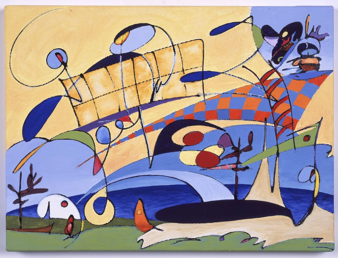 The Edge of the World, 2001, 
Flashe on canvas, 9 x 12 inches