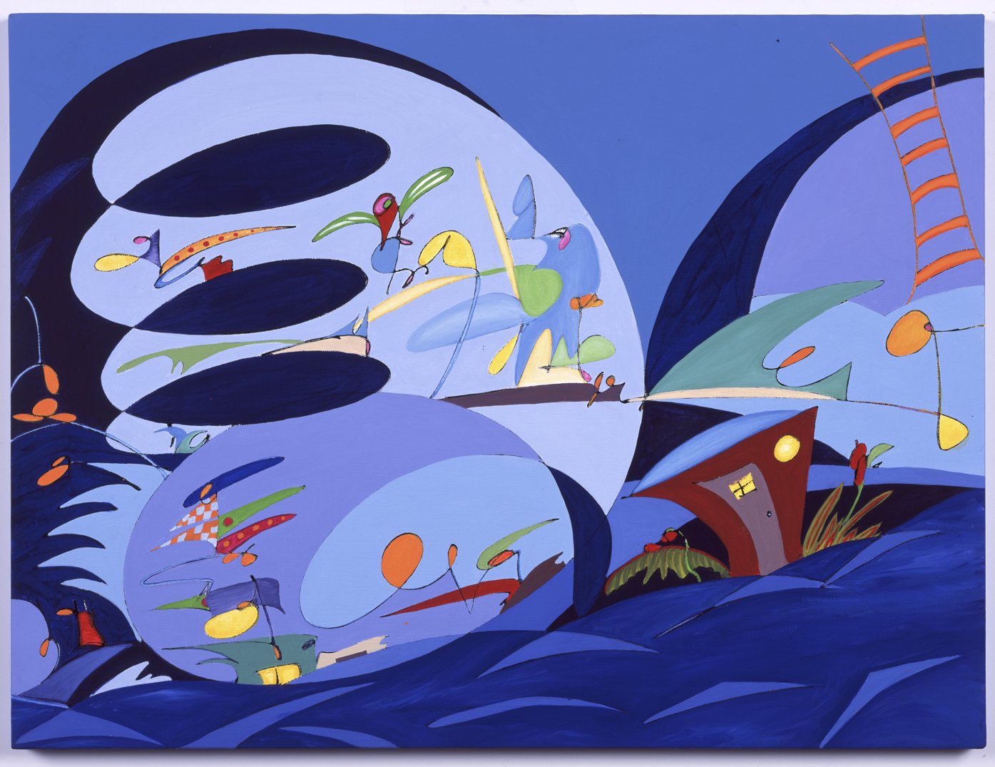Into the Wild Blue Yonder, 2001, 
Flashe on canvas, 18 x 24 inches