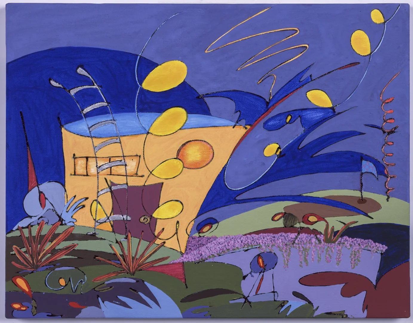 Drop Me Off, 2001,
Flashe on paper, 11 x 14 inches