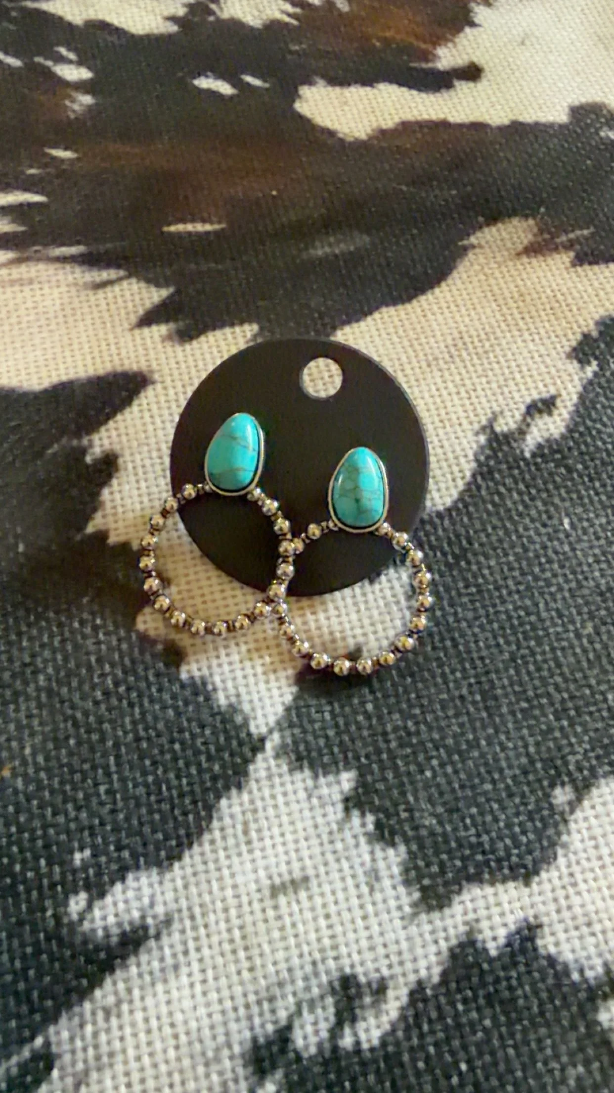 Turquoise Navajo Pearl Hoop