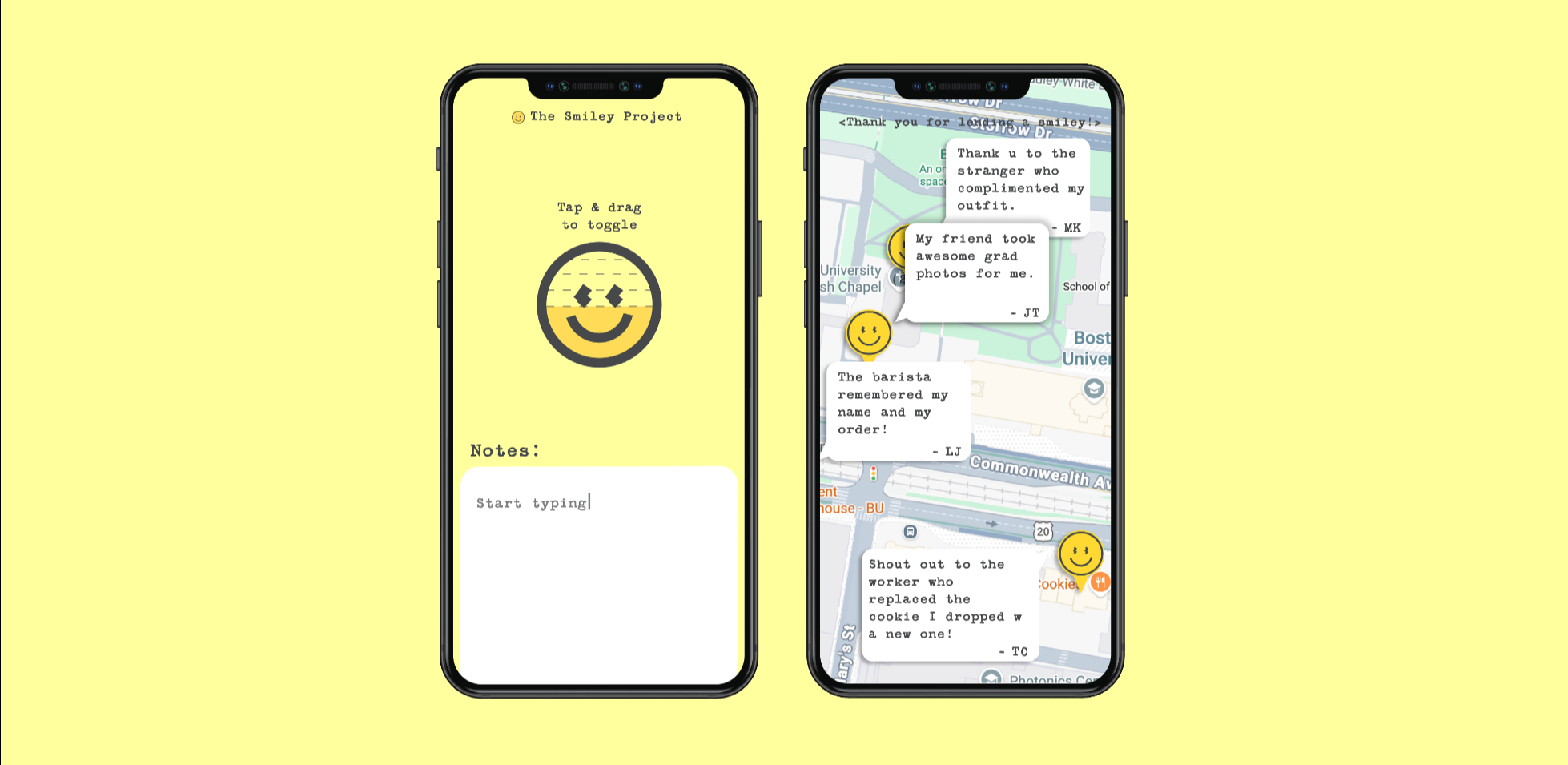 The Smiley Map UI
