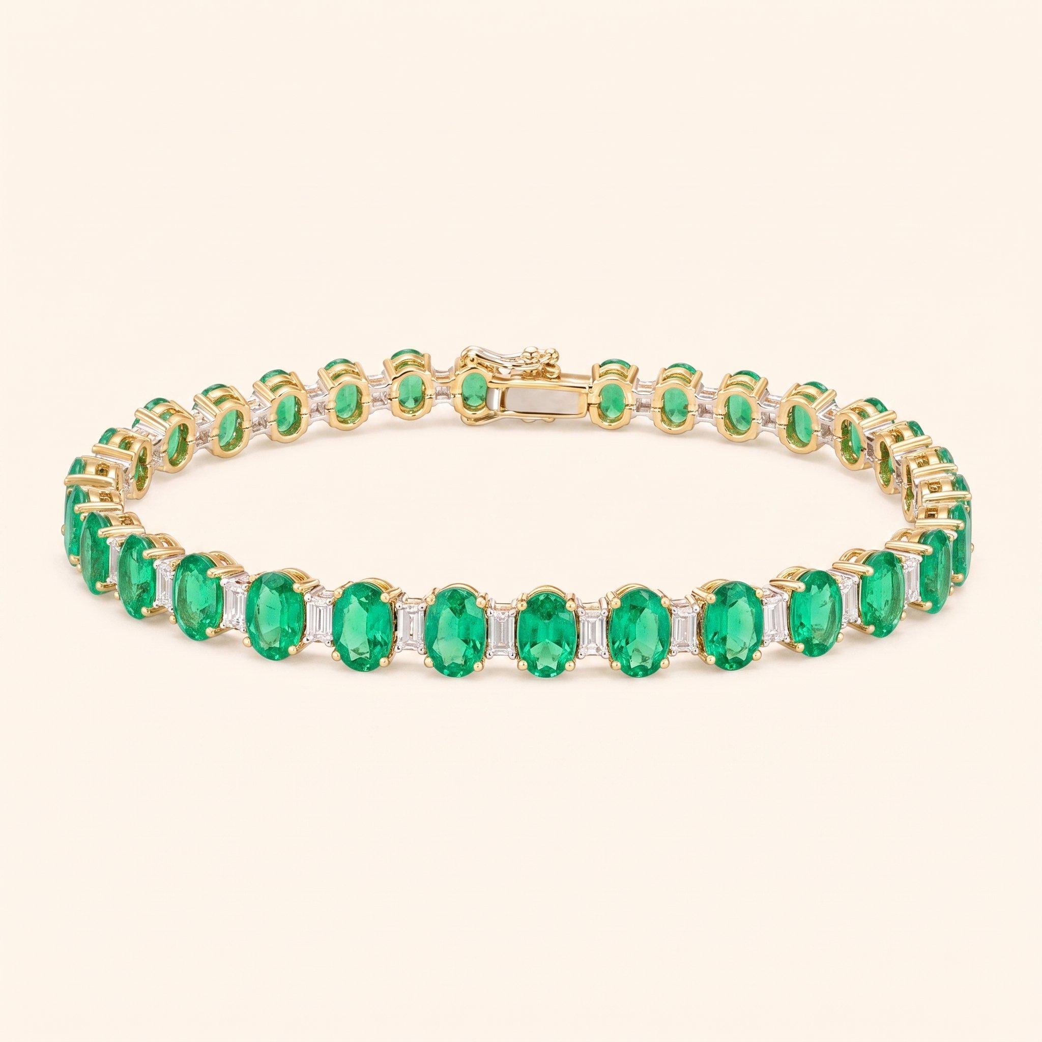 Emerald & Diamond Tennis Bracelet