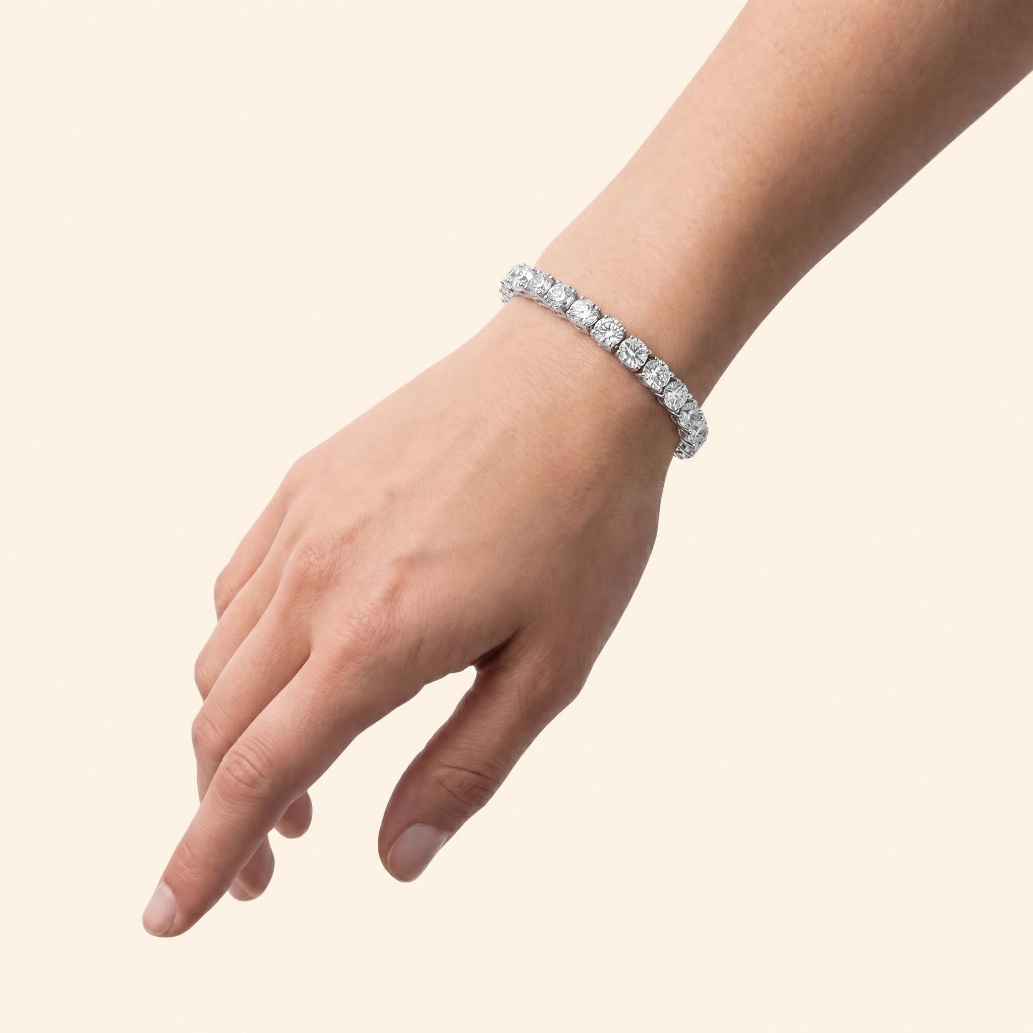 diamond tennis bracelet 14k white gold on model.jpeg