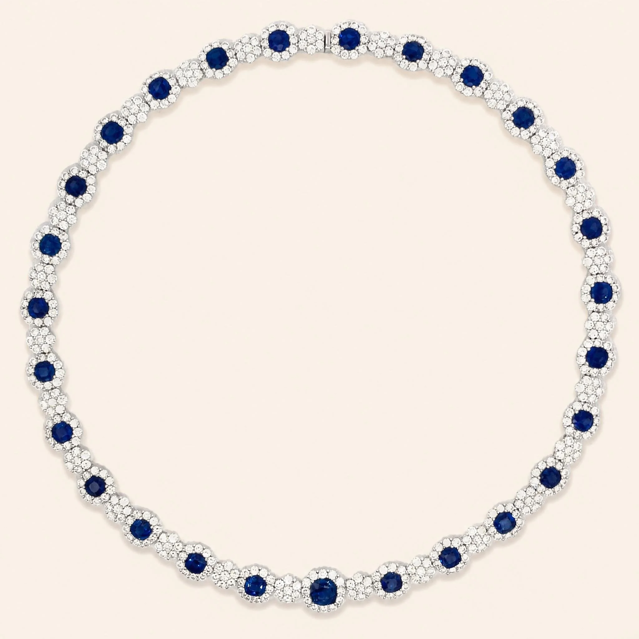 Blue Sapphire & Diamond Necklace