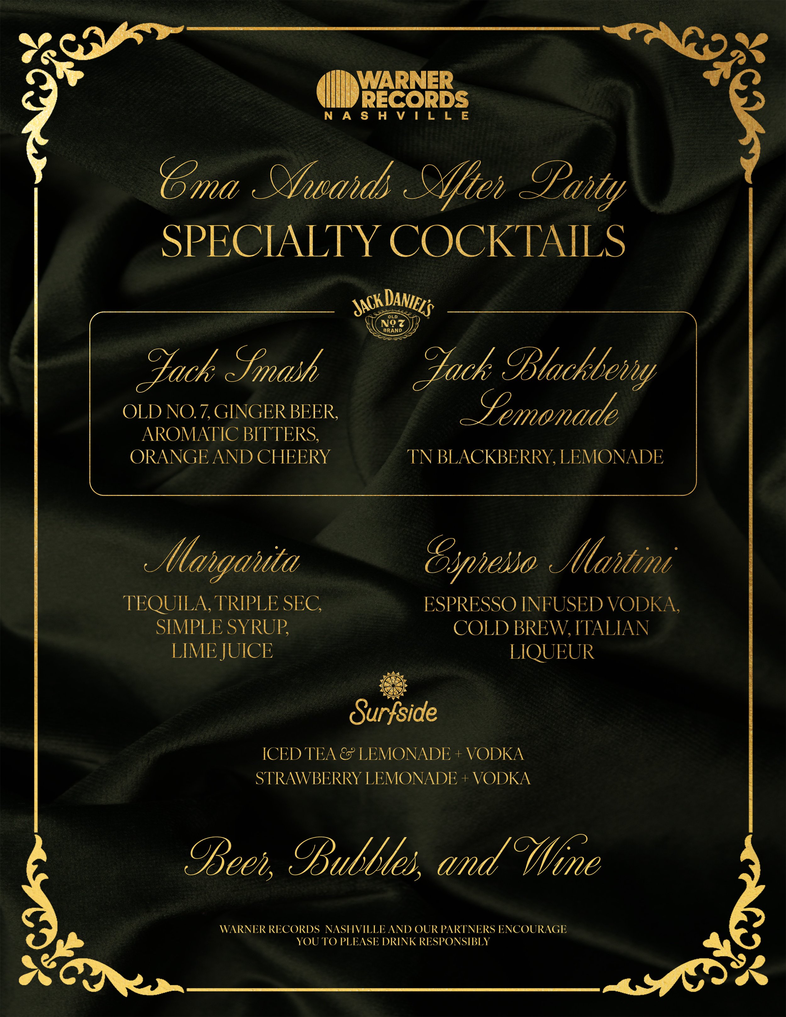 CMA Bar Menu