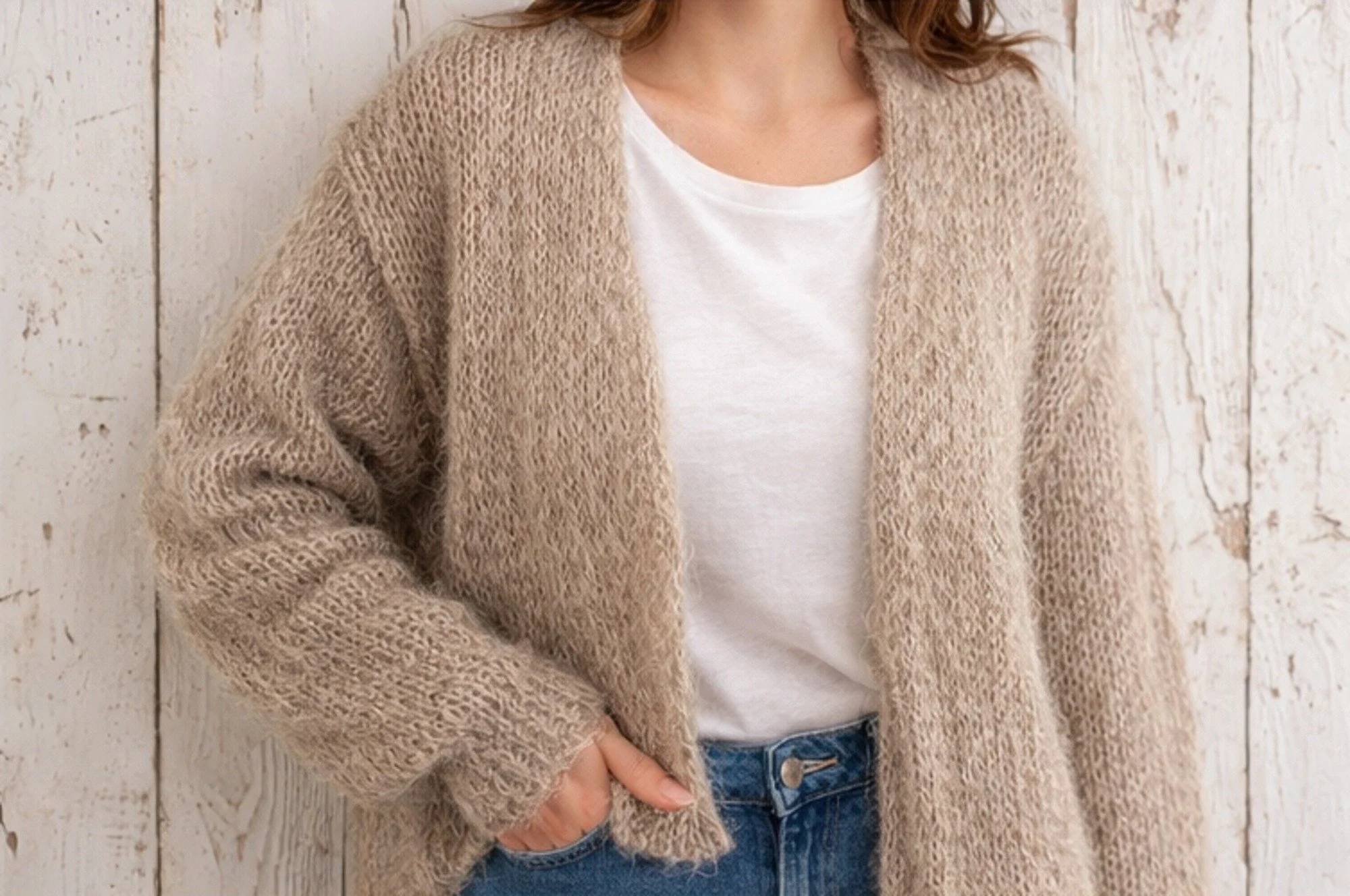 Oats Vanilla Latte Alpaca Knit Cardigan Pattern