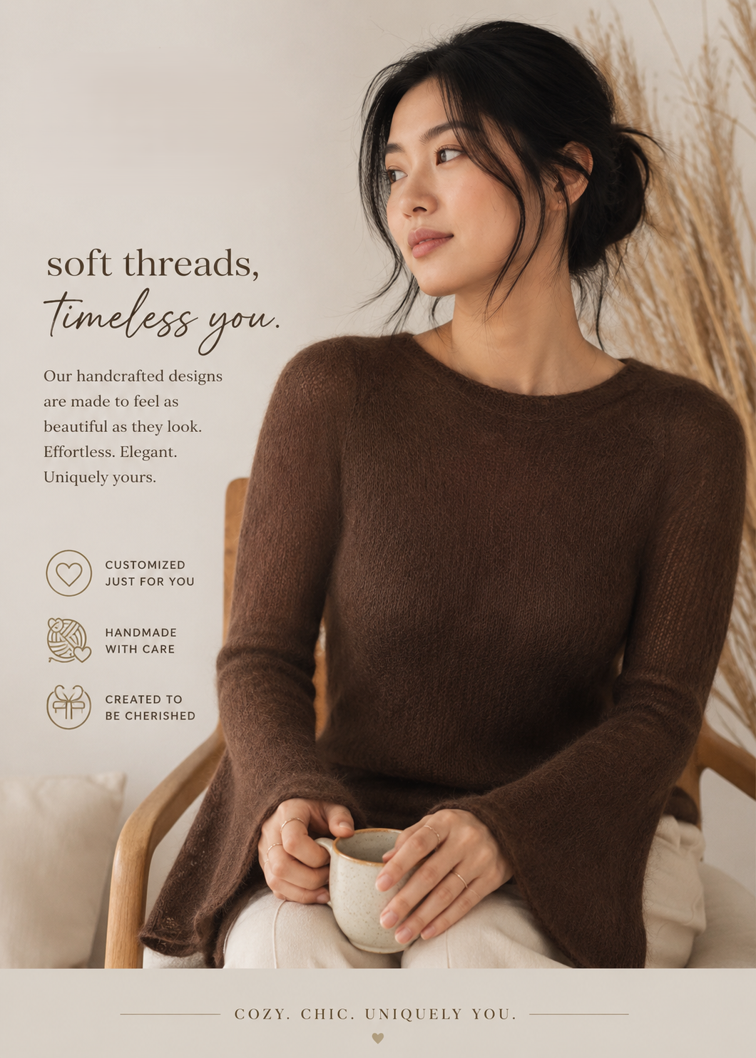 chocolate brown raglan knit sweater flared sleeves PDF.png