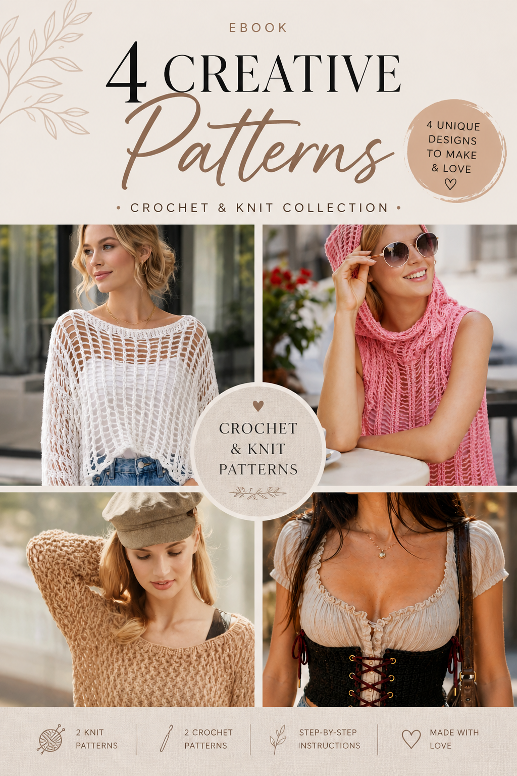 Four Creative Patterns - Ebook (Knitting and Crochet)
