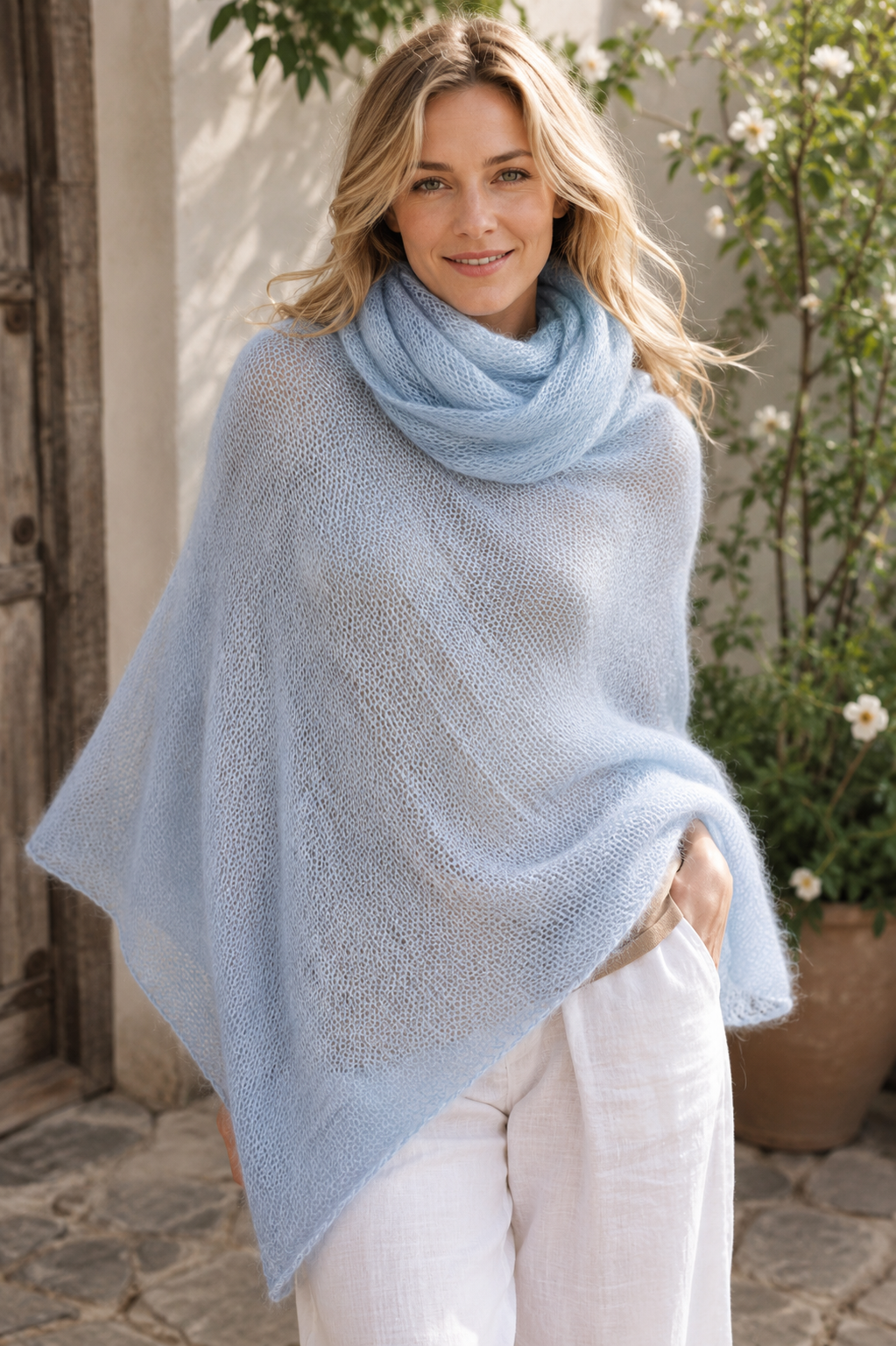 Airy & Light Alpaca  Poncho Knitting Pattern