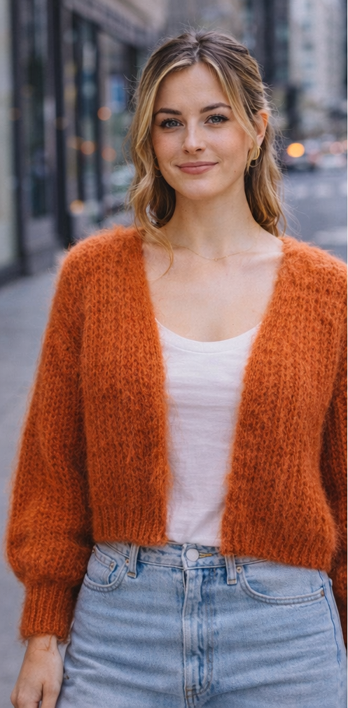 Amber Haze Cardigan Knitting Pattern – Soft Alpaca Knit Cardigan