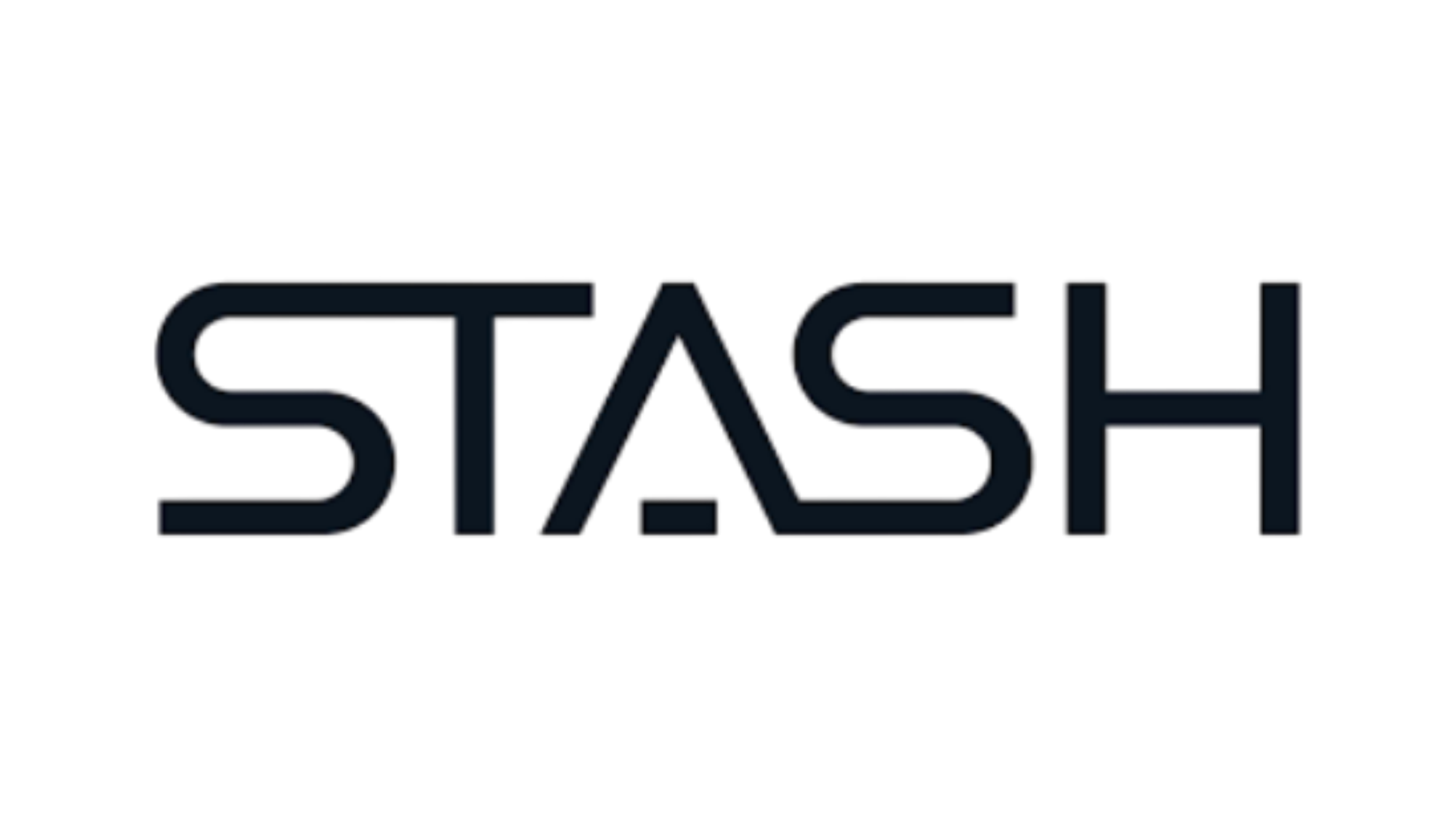 LED neon sign spelling out 'STASH' in blue on black background.