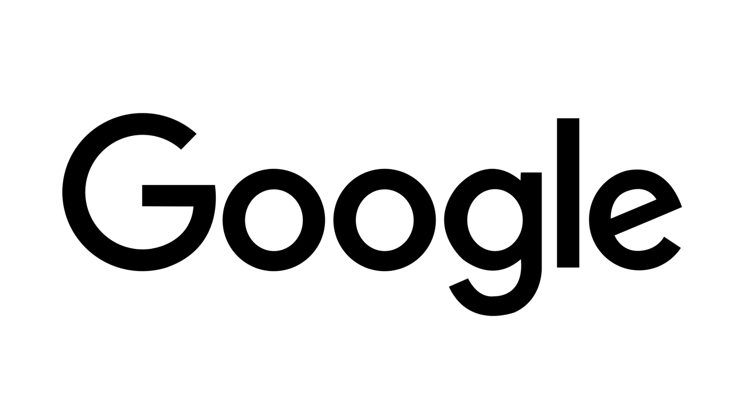 Black background with the word 'Google' written in large, thin, outlines.