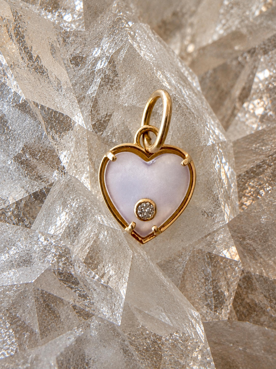 Purple Chalcedony Heart Pendant