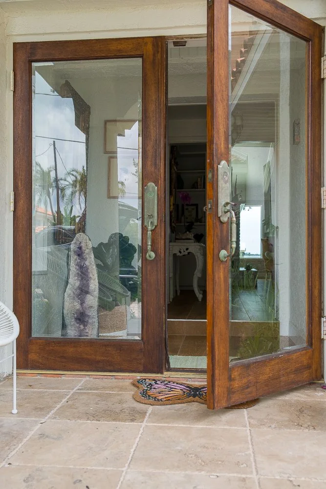 open door with crystal