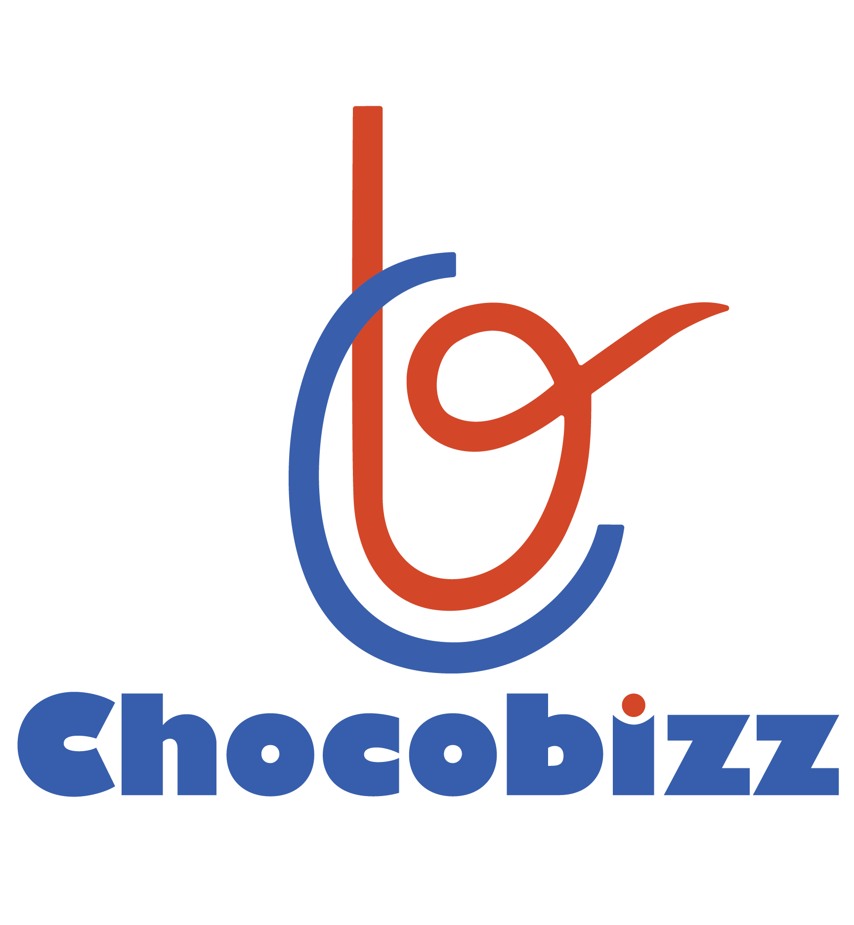 Logo of Chocobizz featuring stylized lowercase 'c' and 'g' intertwined in red and blue, with the brand name 'Chocobizz' in bold blue font below.