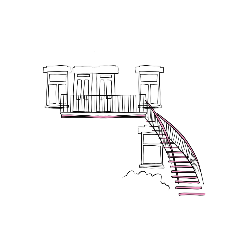 Escalier illustrant le passage entre intention et réalité dans une décision