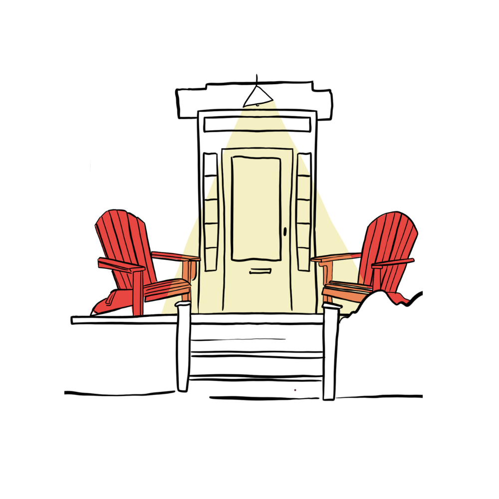 Perron utilisé comme espace pour sortir du mouvement et voir clair dans une situation