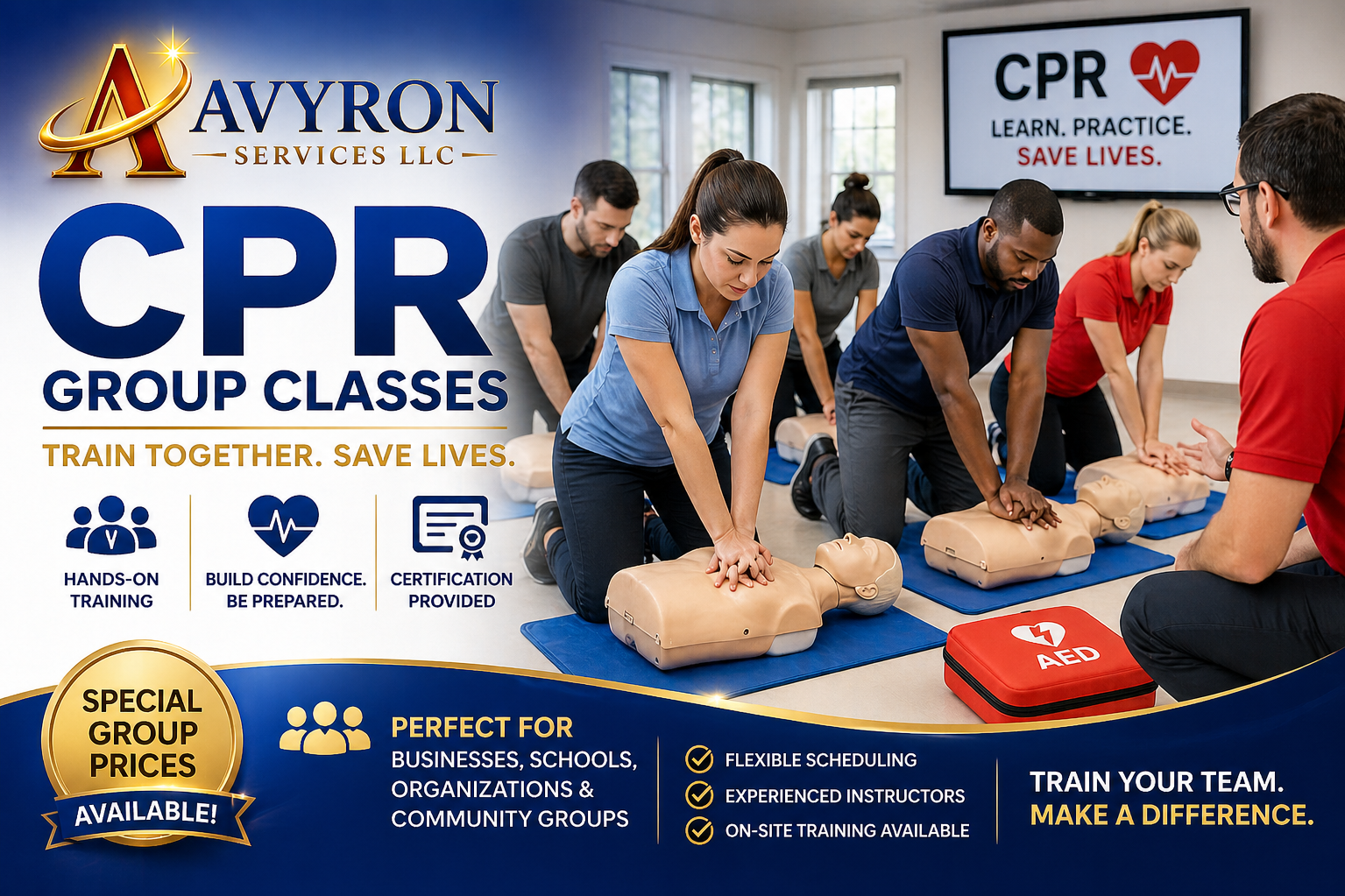 GROUP CLASSES/CORPORATIONS  Group BLS, First Aid, CPR & AED Training