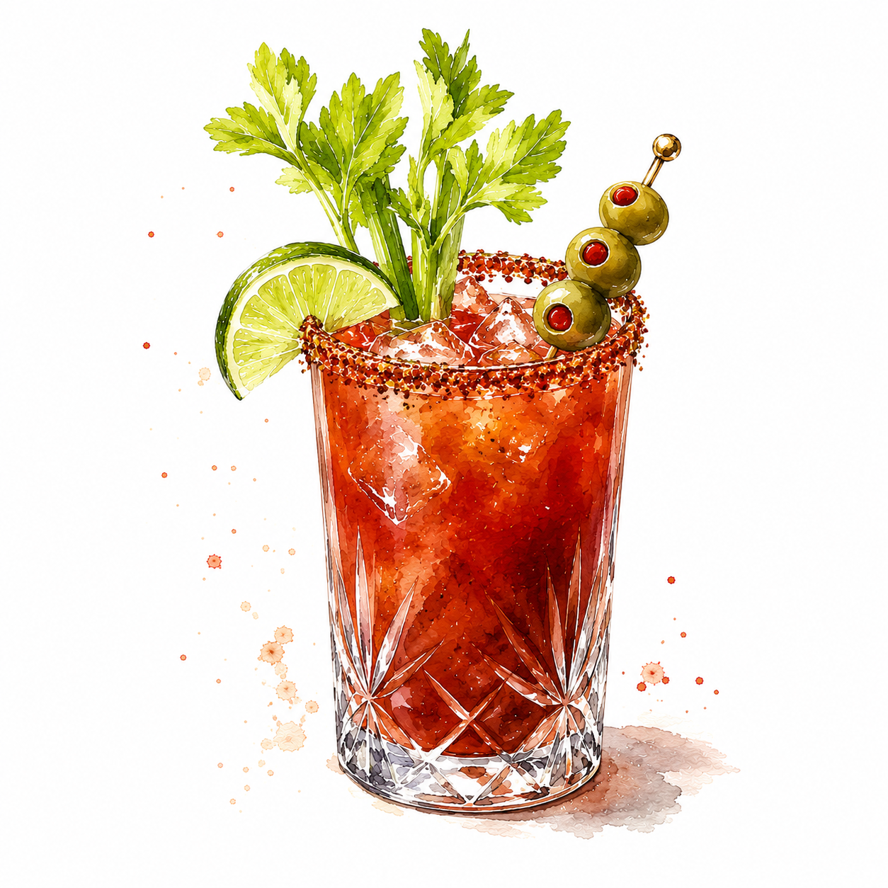 The Scenic Bloody : Vodka, Bloody Mary Mix, Tajin Rim, Olives & Lime Garnish 