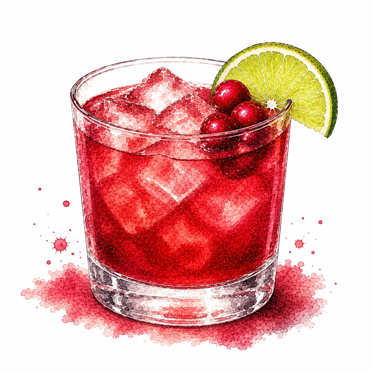Cosmo : Vodka, Cranberry, Lime Garnish